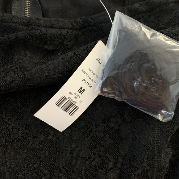 Garage Black Lace Peplum Corset Style Tube Top - Picture 3 of 9